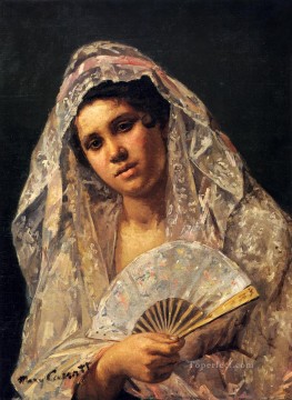  dancer Oil Painting - Spanish Dancer Wearing A Lace Mantilla mothers children Mary Cassatt